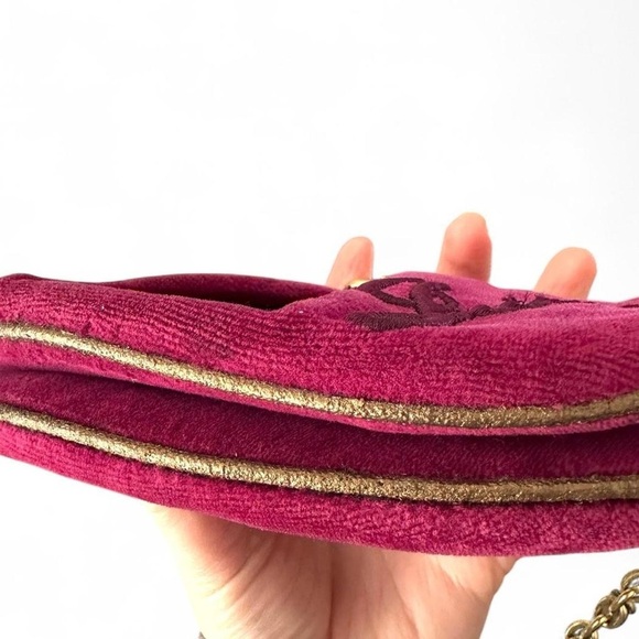 Juicy Couture Vintage Velour Mini Bag with Charms Purple/Pink Y2K Rare - Picture 3 of 8